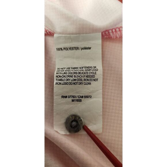 PGA Tour Polo Shirt Sleeve Shirt Pink/White Stripe XL - Picture 7 of 13
